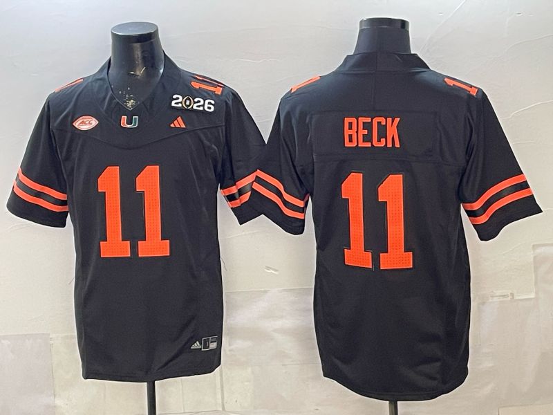 Men 2026 Miami Hurricanes #11 Beck Black 3th generations Limited NCAA Jersey 0018